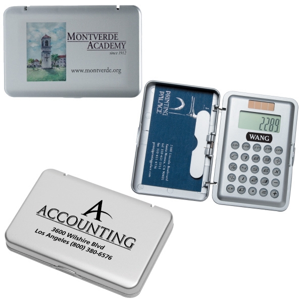 Business card holder with solar calculator, holds 10 cards.... from ASI 62660 Innovation Line / Innovation Line
