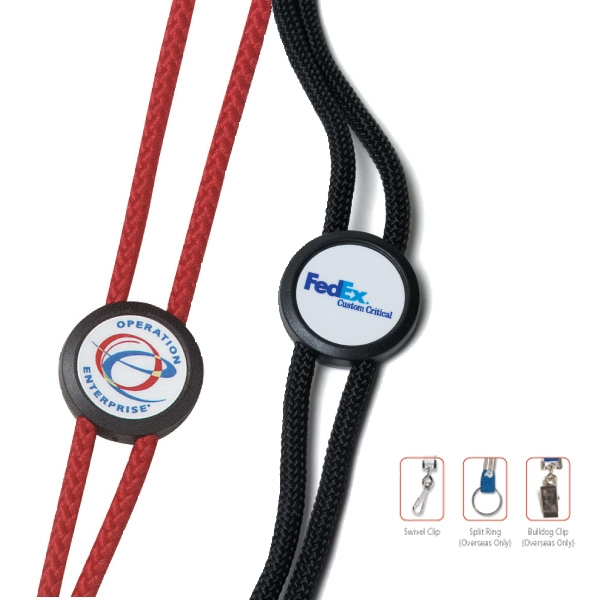 Logo Slider Rope Lanyard - Domestic 1/4" rope lanyard with swivel... from ASI 62660 Innovation Line / Innovation Line