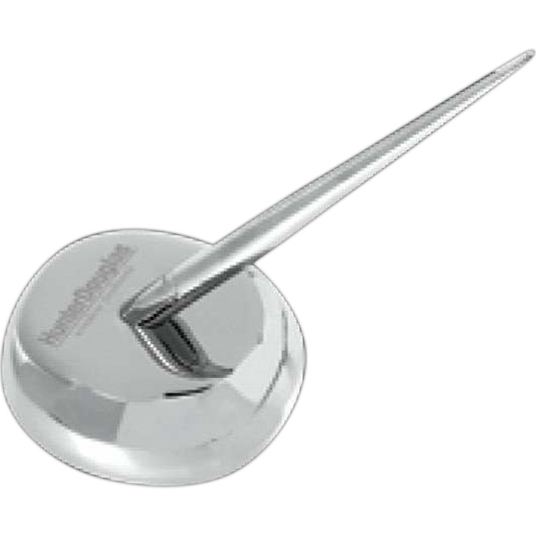 Sovereign II - Silver plated zinc alloy pen stand with pen.... from ASI 35530 ZZ OLD/Drop - AITG Business Gifts / AITG Business Gifts