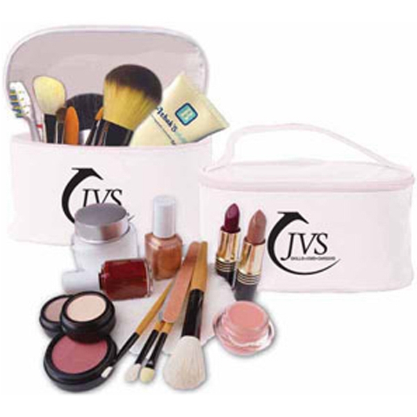 White - Patent PVC cosmetic case, 8 1/2" x 4" x... from ASI 77350 ZZ OLD - Perfect Promotional Products / Perfect Line