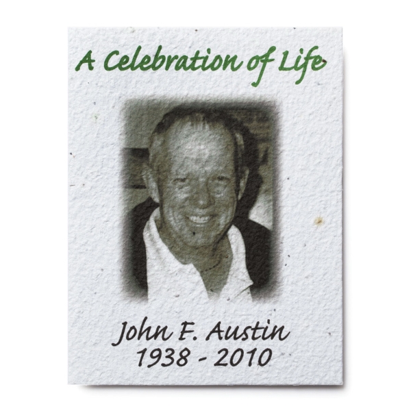 Seed paper memorial card.... from ASI 40646 Bloomin Promotions / Bloomin' Promotions™