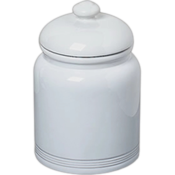 Ceramic canister style cookie jar with airtight ring.  Available in... from ASI 68878 Mar's Line / Mar's Promotions / MAR's Line Mars China Collection