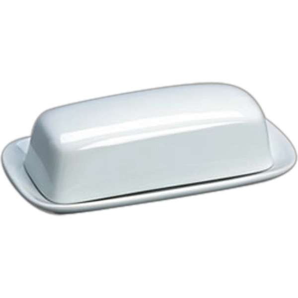 Premium quality white porcelain butter dish, holds 1/4 lb, 8".... from ASI 68878 Mar's Line / Mar's Promotions / MAR's Line Mars China Collection