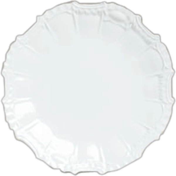 White antique reproduction porcelain plate with fancy scrolled detailing.... from ASI 68878 Mar's Line / Mar's Promotions / MAR's Line Mars China Collection