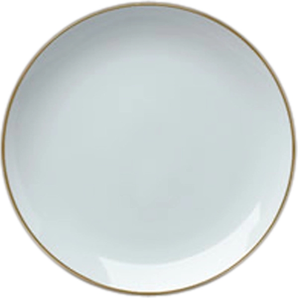 White porcelain coupe style plate with gold band.... from ASI 68878 Mar's Line / Mar's Promotions / MAR's Line Mars China Collection