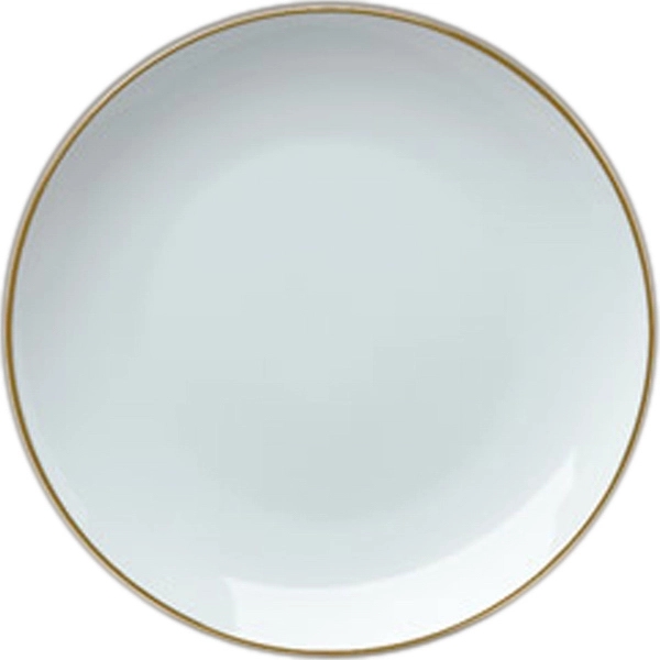 White porcelain coupe style plate with gold band.... from ASI 68878 Mar's Line / Mar's Promotions / MAR's Line Mars China Collection