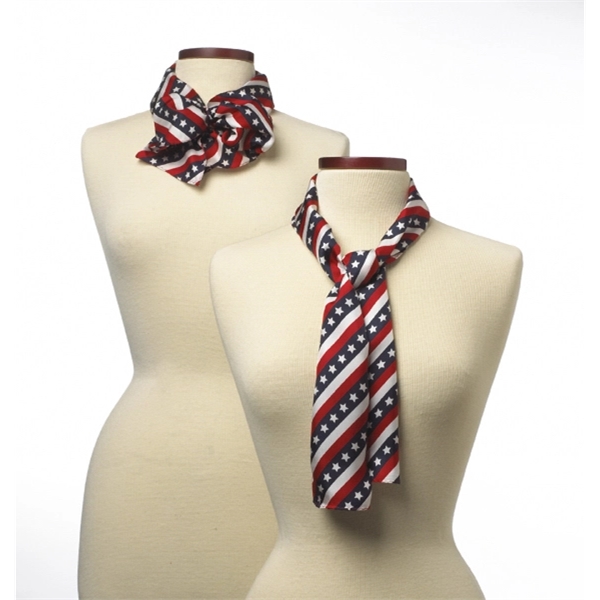Stars and Stripes ladies silk scarf 8" x 45".... from ASI 98085 Wolfmark