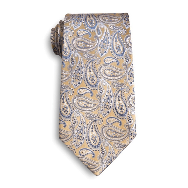 Gold and blue paisley silk men's tie.... from ASI 98085 Wolfmark
