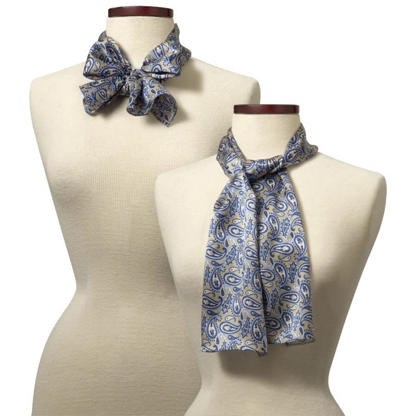 Gold and blue silk paisley 8" x 45" ladies scarf.... from ASI 98085 Wolfmark