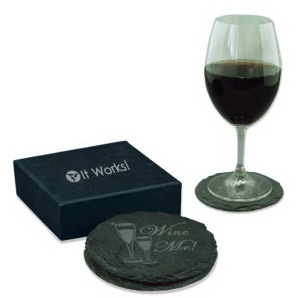ROUND SLATE COASTER (Set of 2).... from ASI 98766 Yanlee Trading Co Ltd / Delite Promotional Products