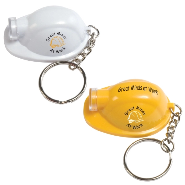 Hard hat shaped key tag equipped with a high-powered LED light.... from ASI 62190 Illini