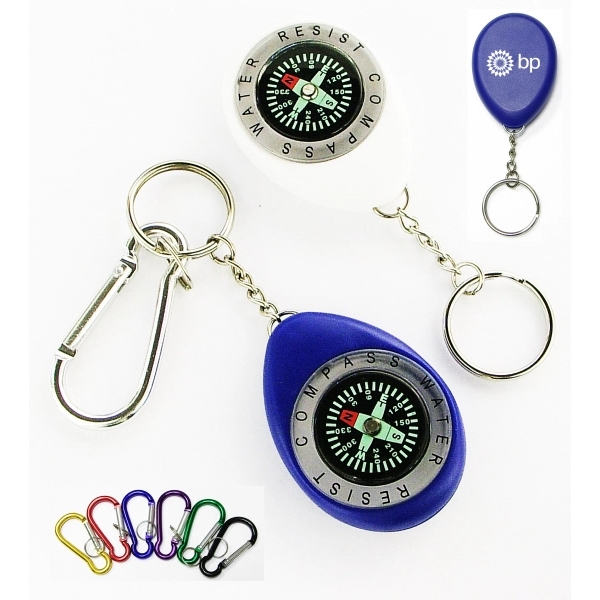 Oval shape compass with swivel chain and carabiner... from ASI 74585 Nu Promo International / Nu Promo Line
