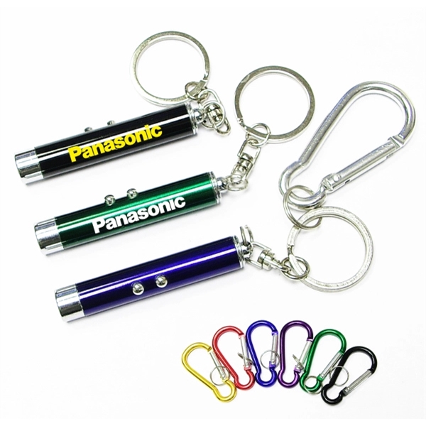 Dual function laser pointer and super bright LED light with keychain... from ASI 74585 Nu Promo International / Nu Promo Line