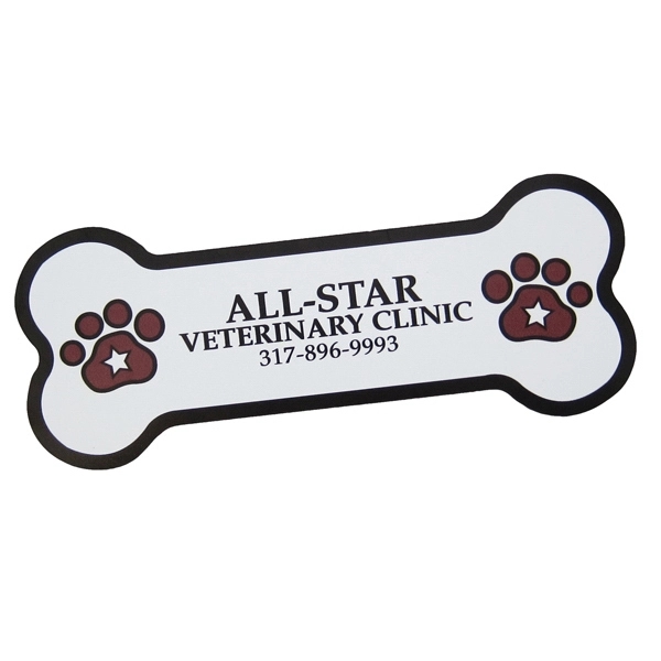 Large bone shaped 30 mil outdoor magnet measuring 5" x 2"... from ASI 92980 WOV-IN® / Promopet