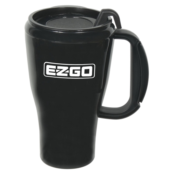16oz. double-wall insulated polypropylene Omega Mug. Includes spill-resistant, snap-on lid with... from ASI 73871 Next Promotions LLC
