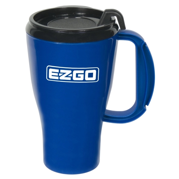 16oz. double-wall insulated polypropylene Omega Mug. Includes spill-resistant, snap-on lid with... from ASI 73871 Next Promotions LLC