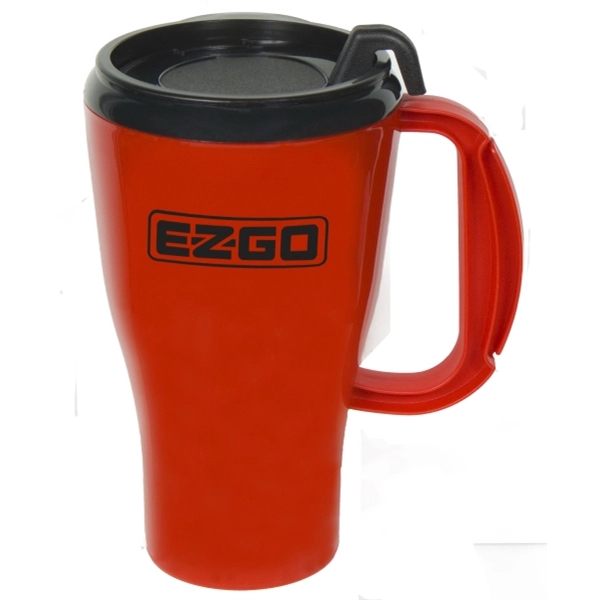 16oz. double-wall insulated polypropylene Omega Mug. Includes spill-resistant, snap-on lid with... from ASI 73871 Next Promotions LLC