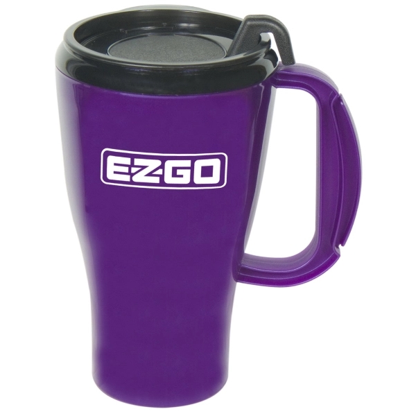 16oz. double-wall insulated polypropylene Omega Mug. Includes spill-resistant, snap-on lid with... from ASI 73871 Next Promotions LLC