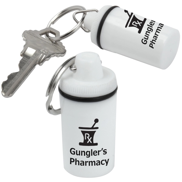 Pill container key tag made of plastic with imprinted graphics.... from ASI 62190 Illini