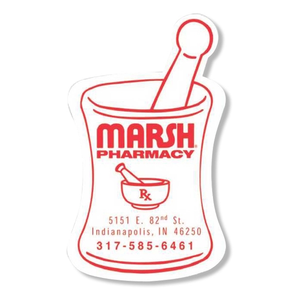 Magnet - mortar & pestle. Digital 4-color process print; stock 20... from ASI 80210 Quikey Mfg Co Inc / Quikey Line