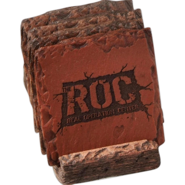Slate coaster set. Made from recycled materials.... from ASI 89860 StoneyCreek / StoneyCreek®