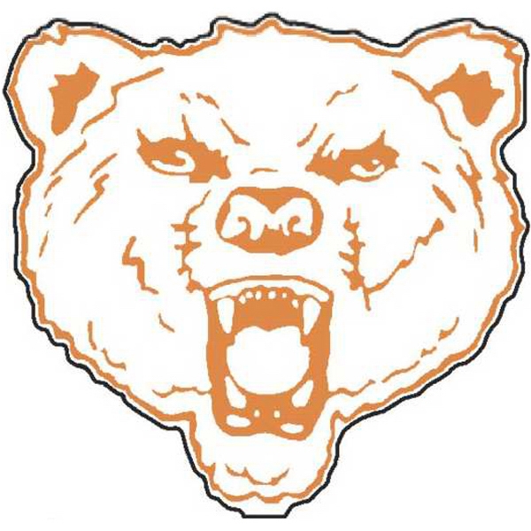 Bear - Stock shape mascot fan with wooden handle.... from ASI 84820 ZZ OLD/Drop - Sanders Mfg Company (Samco Line) / Samco