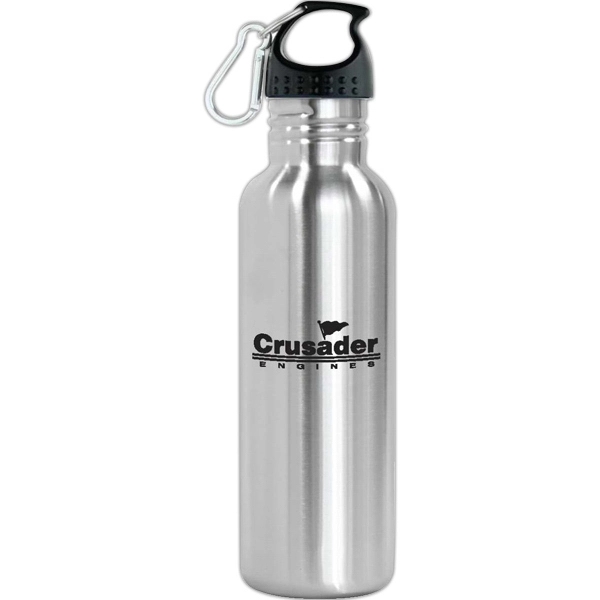 Stainless steel sports bottle. 1 3/4" wide mouth. Includes carabiner clip.... from ASI 30112 ACE Products / Ace Line
