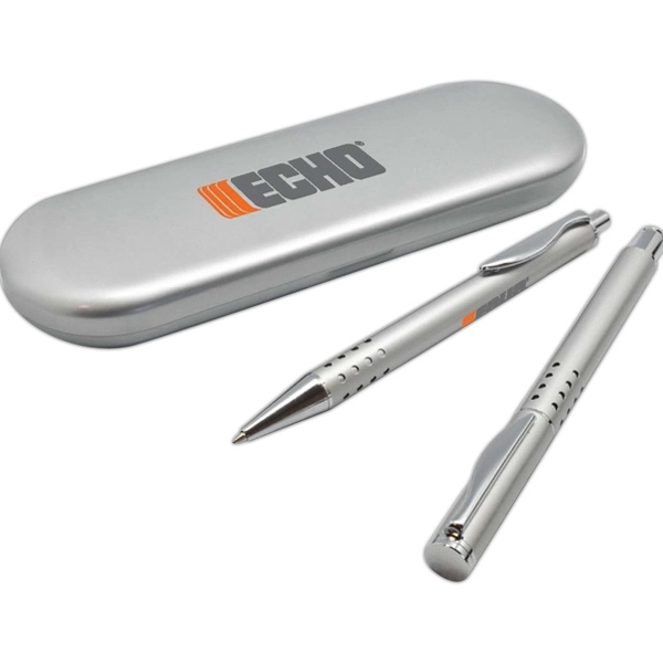 Heavyweight metal pen set in a stylish metal case.... from ASI 30112 ACE Products / Ace Line