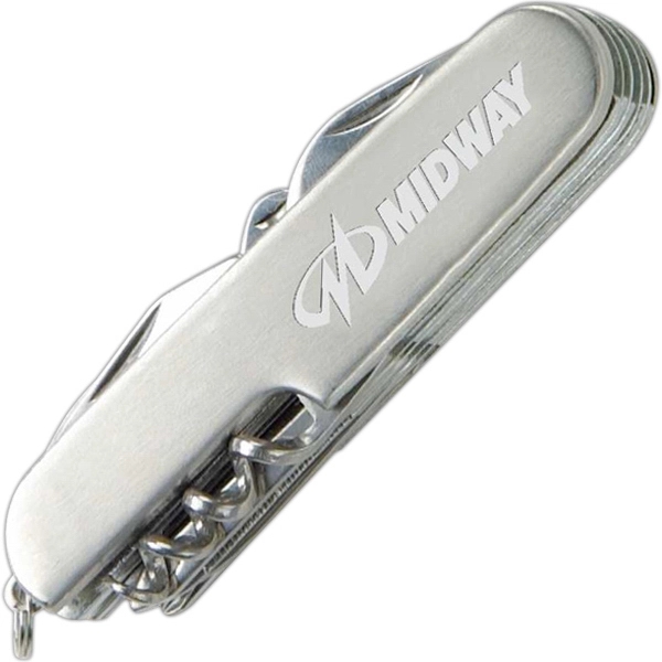 Stainless steel knife. 14 features on a split key ring.... from ASI 30112 ACE Products / Ace Line