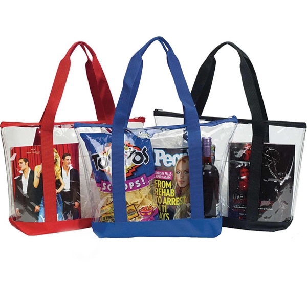 Clear PVC zipper top tote bag. 600 denier poly bottom.... from ASI 30112 ACE Products / Ace Line