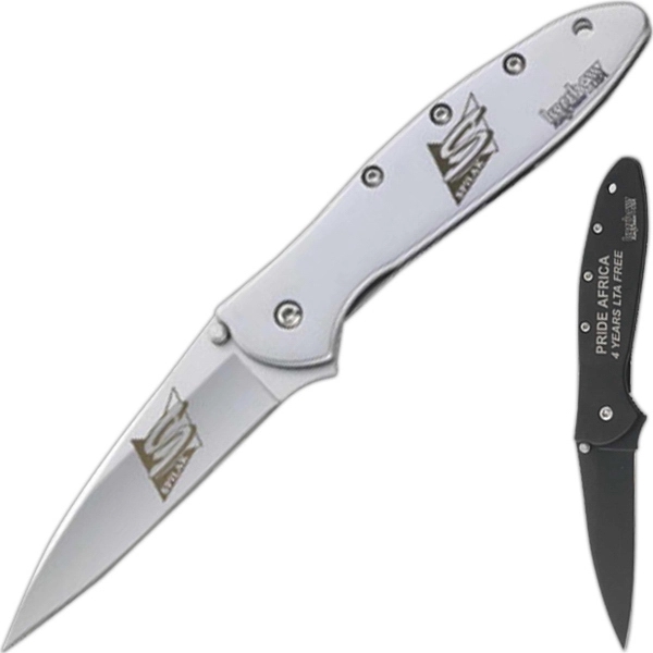 Folding knife with 4" blade and a patented operating system... from ASI 46170 Compass Industries Inc