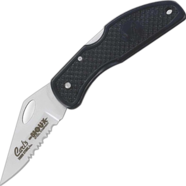Pocket knife with a 4" ABS handle, 2 3/4" half-serrated stainless... from ASI 46170 Compass Industries Inc