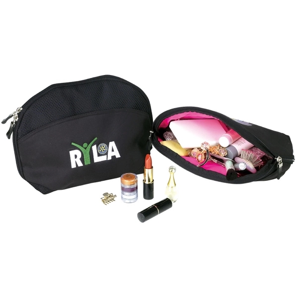 Cosmetic bag made of micro fiber and two-tone nylon.... from ASI 57702 GoodHopeBags, Inc.