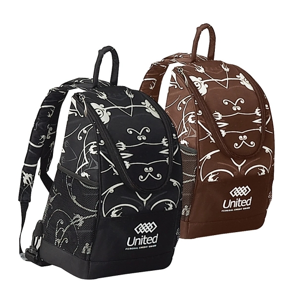 Cooler Backpack made of micro fiber with a flower swirl pattern.... from ASI 57702 GoodHopeBags, Inc.