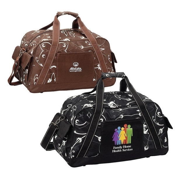 Duffel bag made of modern micro fiber with creamy contrast stitching.... from ASI 57702 GoodHopeBags, Inc.