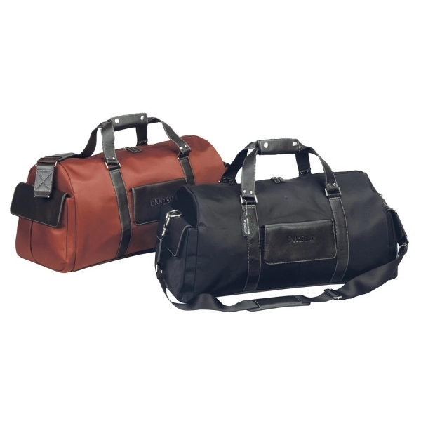 Duffel bag made of fine-weave nylon and rich Napa leather.... from ASI 57702 GoodHopeBags, Inc.