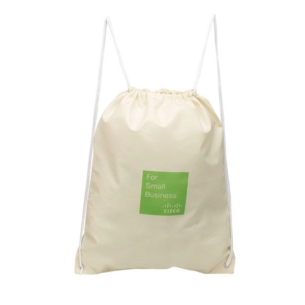Planet-friendly drawstring backpack made of recyclable non-woven material.... from ASI 79384 Preferred Nation Inc