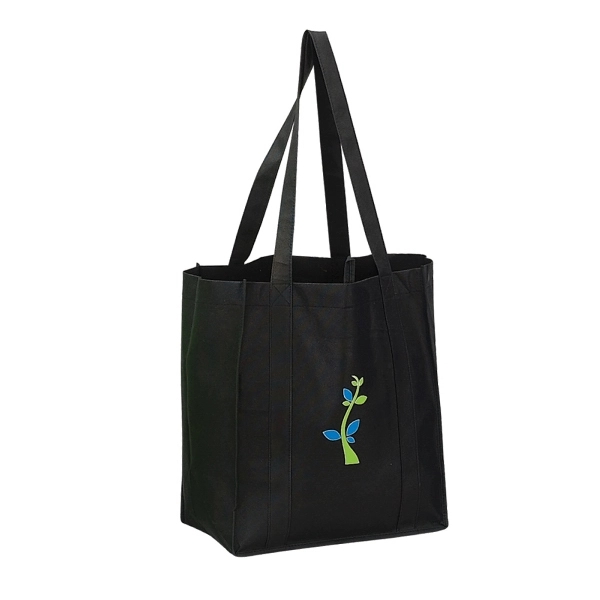 Grocery tote features a cardboard bottom for added support.... from ASI 79384 Preferred Nation Inc / Preferred Nation