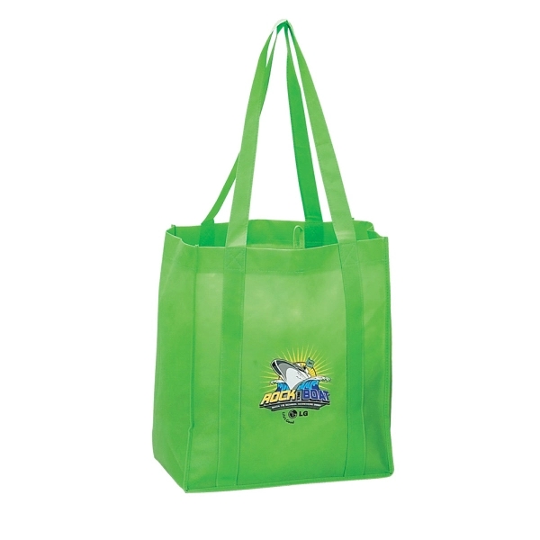 Grocery tote features a cardboard bottom for added support.... from ASI 79384 Preferred Nation Inc / Preferred Nation