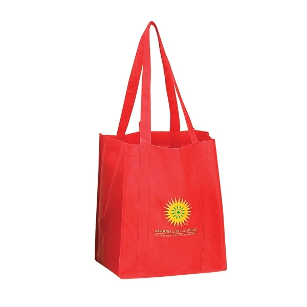 Grocery tote features a cardboard bottom for added support.... from ASI 79384 Preferred Nation Inc / Preferred Nation