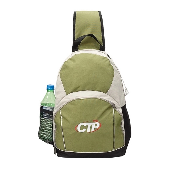 Recycled PET sling backpack with organizer in zip pocket and main... from ASI 79384 Preferred Nation Inc / Preferred Nation