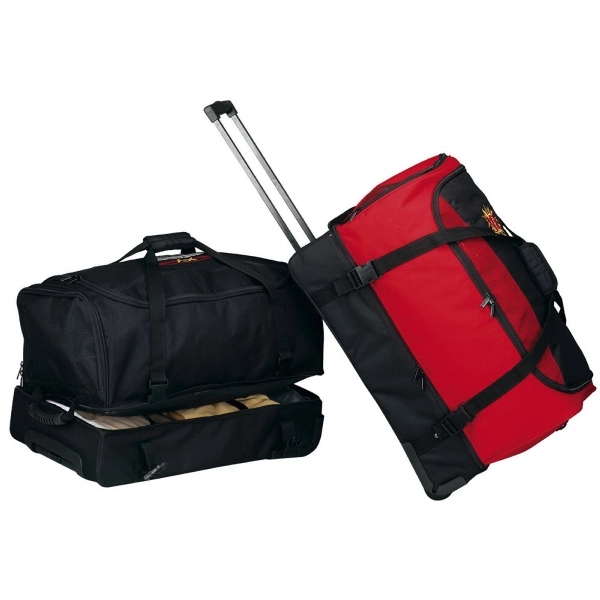 Polyester rolling soft trunk duffel bag with dual tie-down straps.... from ASI 79384 Preferred Nation Inc / Bellino