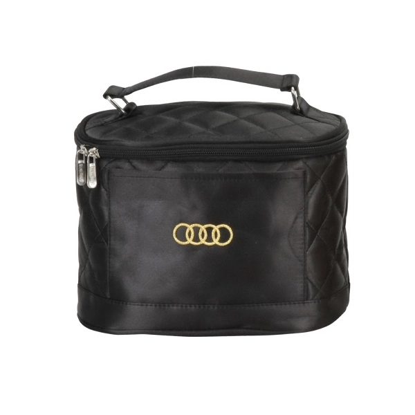 Cosmetic case in quilted satin with elastic pockets inside to help... from ASI 79384 Preferred Nation Inc