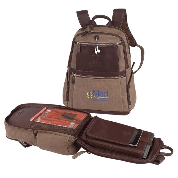 Canvas backpack with TSA-friendly padded sleeve in the rear compartment.... from ASI 79384 Preferred Nation Inc / Bellino