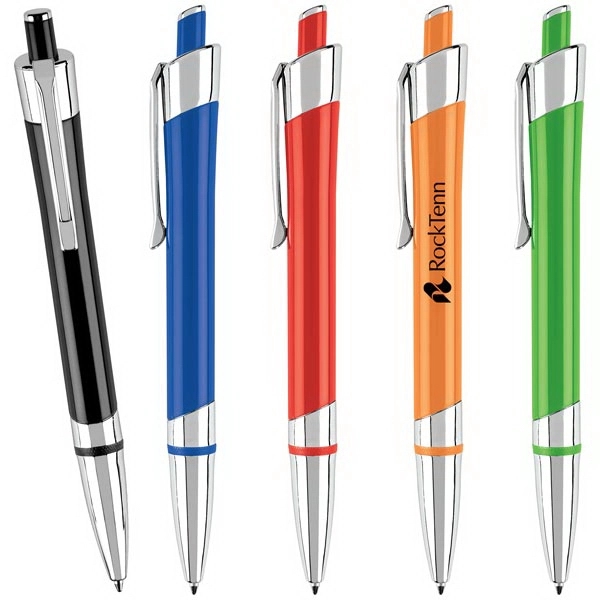 Heavyweight metal pen with rich gloss enamel finish, matching color plunger,... from ASI 39820 Opusline (Benmex) / Opus Line