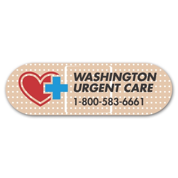 1 1/4" x 4" bandage shaped magnet with four color process... from ASI 68507 The Magnet Group / Magnet LLC™