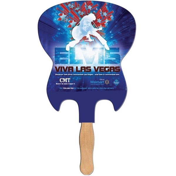 Electric guitar shaped digital economy fans with double sided film lamination.... from ASI 67620 Lion Circle Corp / Lion/Circle