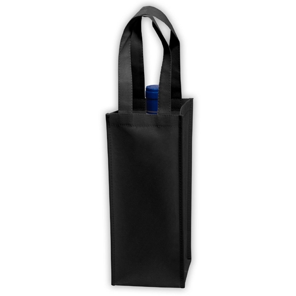 5" x 12" 80GSM non-woven polypropylene single-bottle wine tote with gusset,... from ASI 35290 American Ad Bag Co