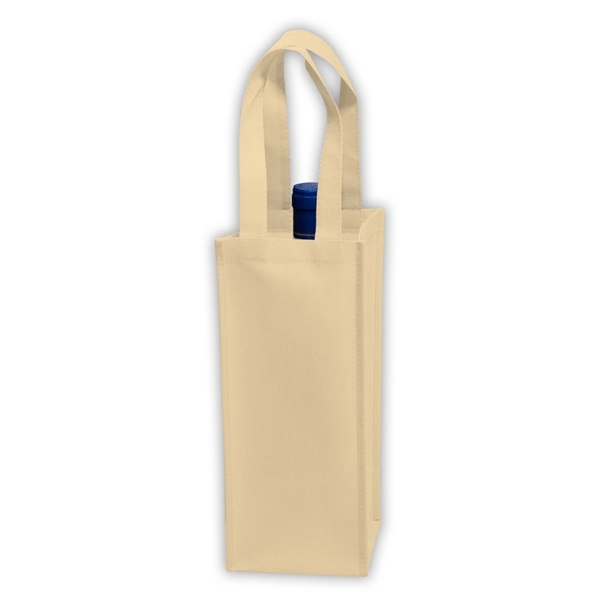 5" x 12" 80GSM non-woven polypropylene single-bottle wine tote with gusset,... from ASI 35290 American Ad Bag Co