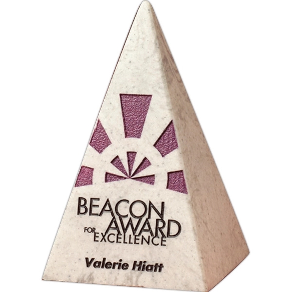 6" pyramid award, 3.75" x 3.75" x 6". Contains recycled materials.... from ASI 89860 StoneyCreek